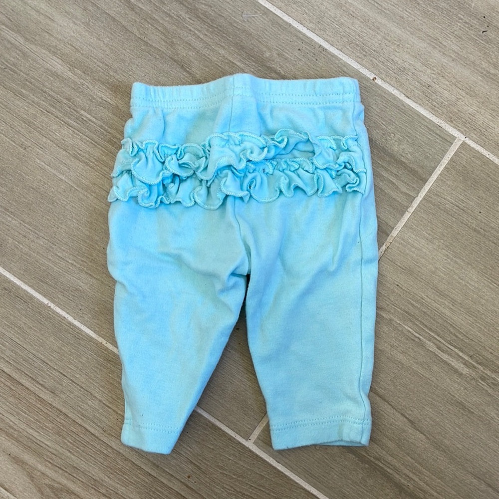 Blue ruffle baby pants